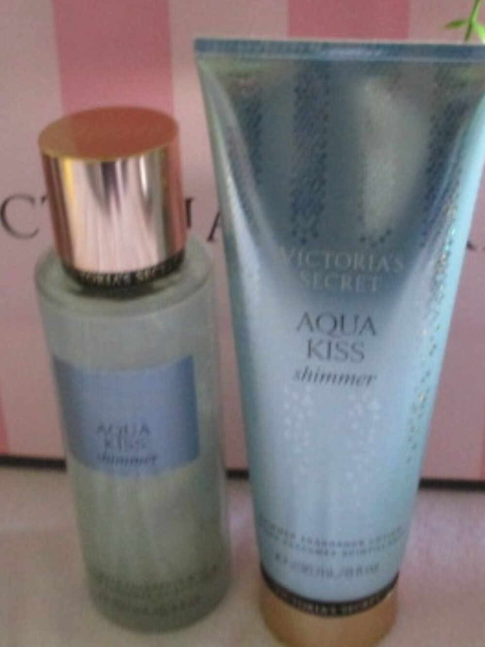 Victoria Secrets Aqua Kiss Shimmer Lotion & Body Mist NWT